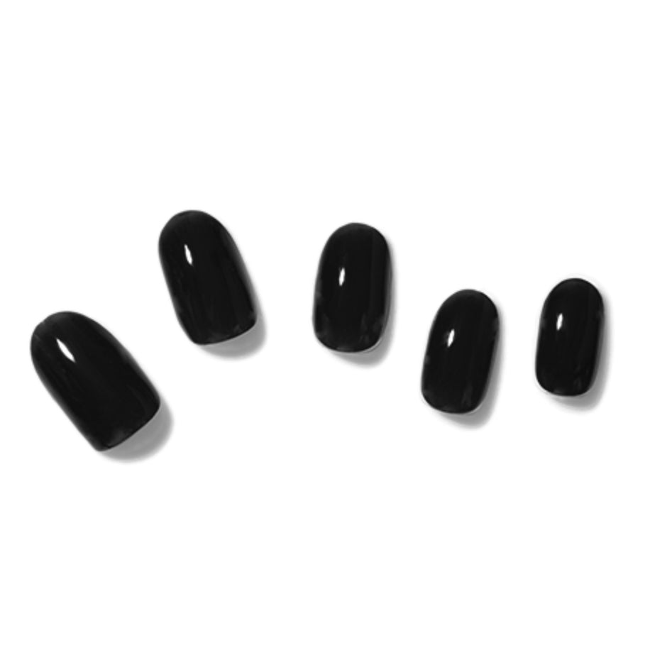 MIDNIGHT BLACK - SEMI-CURED GEL NAIL STICKERS 20 STRIPS