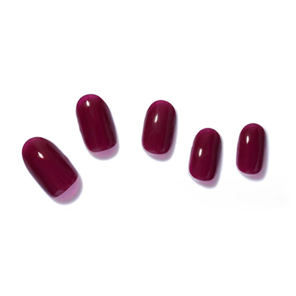 BURGUNDY - SEMI-CURED GEL NAIL STICKERS 20 STRIPS