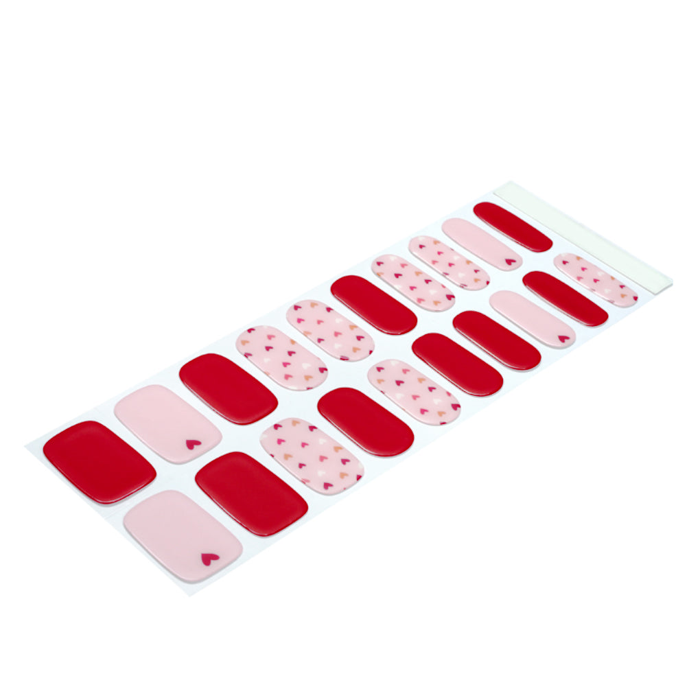 CUPID HEART - SEMI-CURED GEL NAIL STICKERS 20 STRIPS