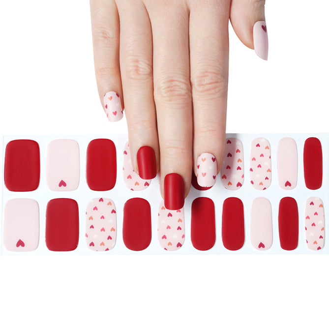 CUPID HEART - SEMI-CURED GEL NAIL STICKERS 20 STRIPS