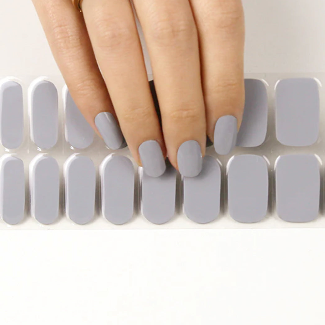 GREY - SEMI-CURED GEL NAIL STICKERS 20 STRIPS