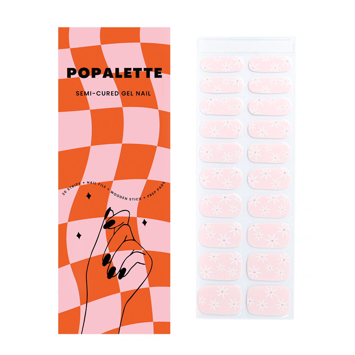 LITTLE DAISY - SEMI-CURED GEL NAIL STICKERS 20 STRIPS