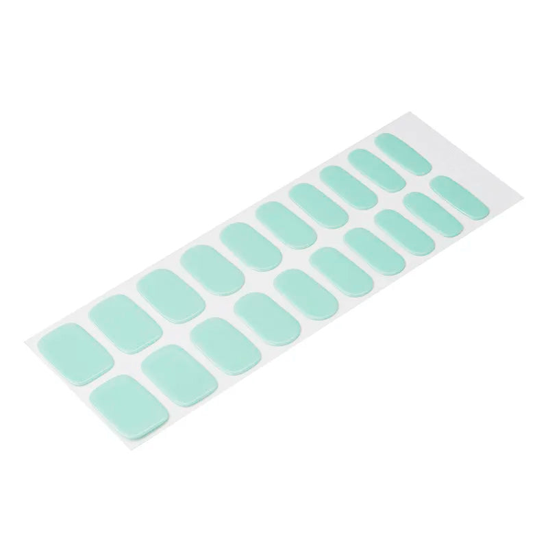 POPALETTE PASTEL MINTY GREEN - DIY MANICURE SEMI-CURED GEL NAIL STICKERS 20 STRIPS
