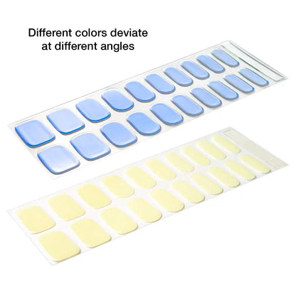 PERIWINKLE YELLOW PEARLESCENT - SEMI-CURED GEL NAIL STICKERS 20 STRIPS