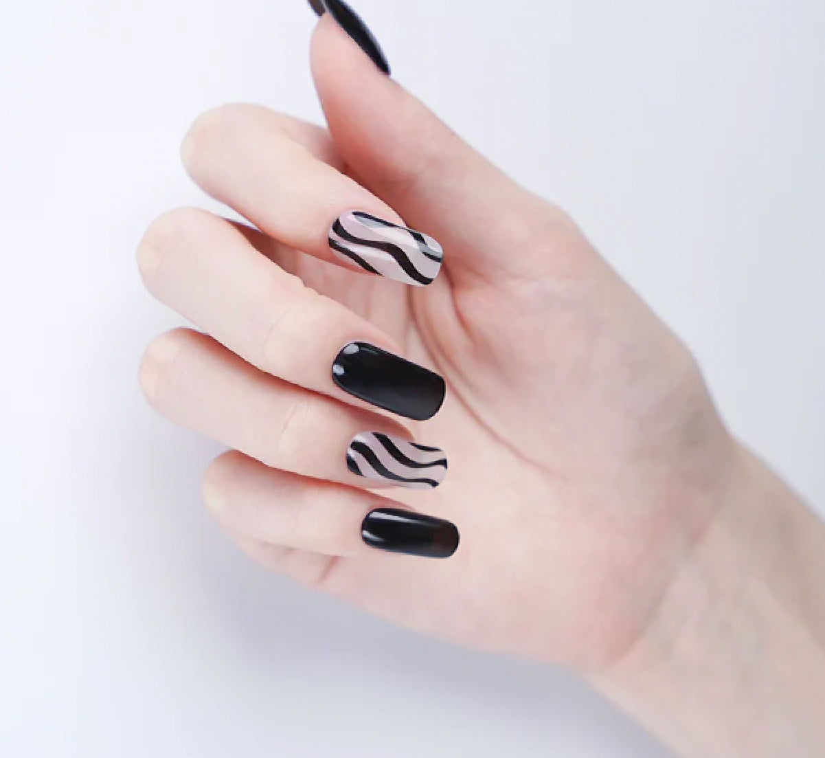 ZEBRA - SEMI-CURED GEL NAIL STICKERS 20 STRIPS