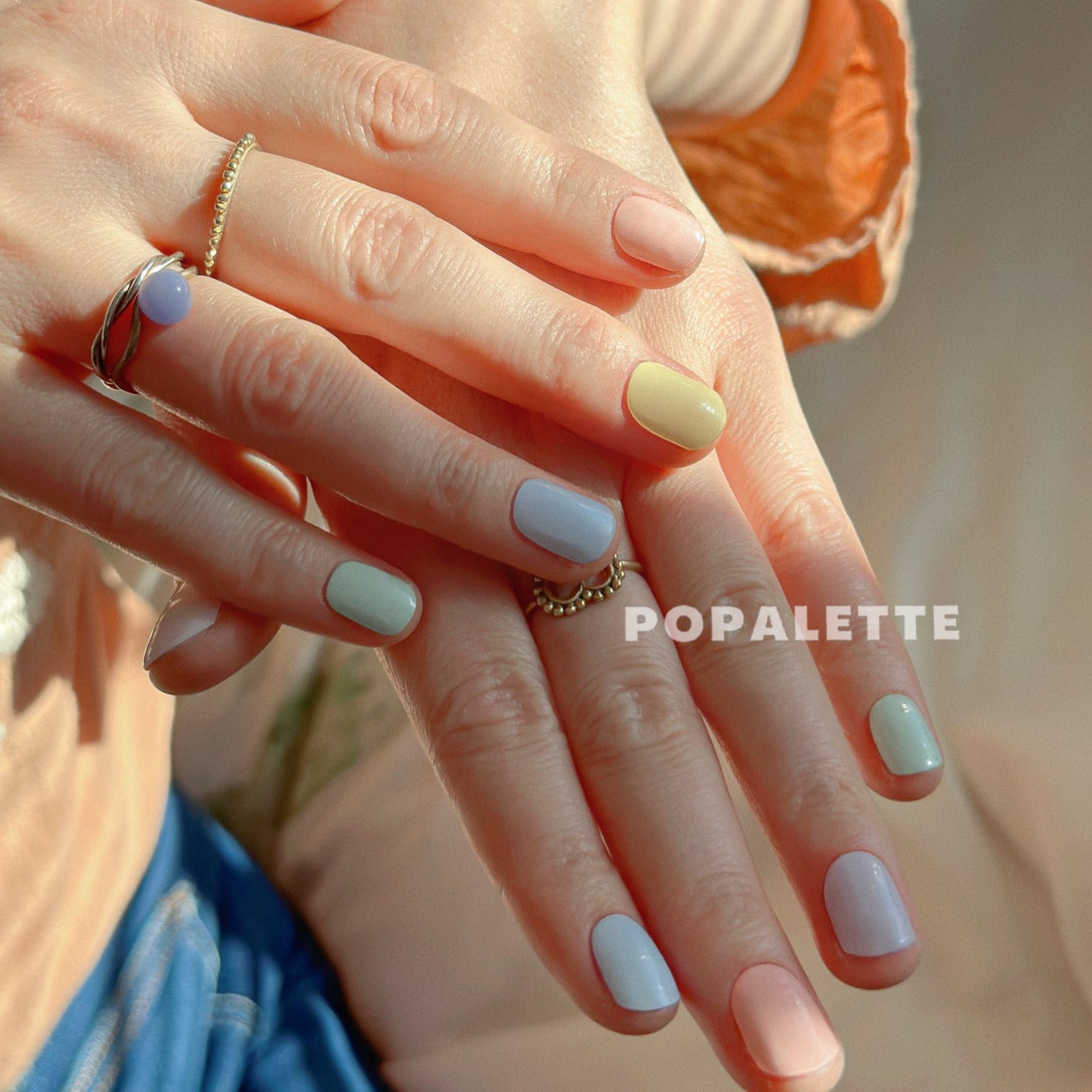 PASTEL RAINBOW - SEMI-CURED GEL NAIL STICKERS 20 STRIPS