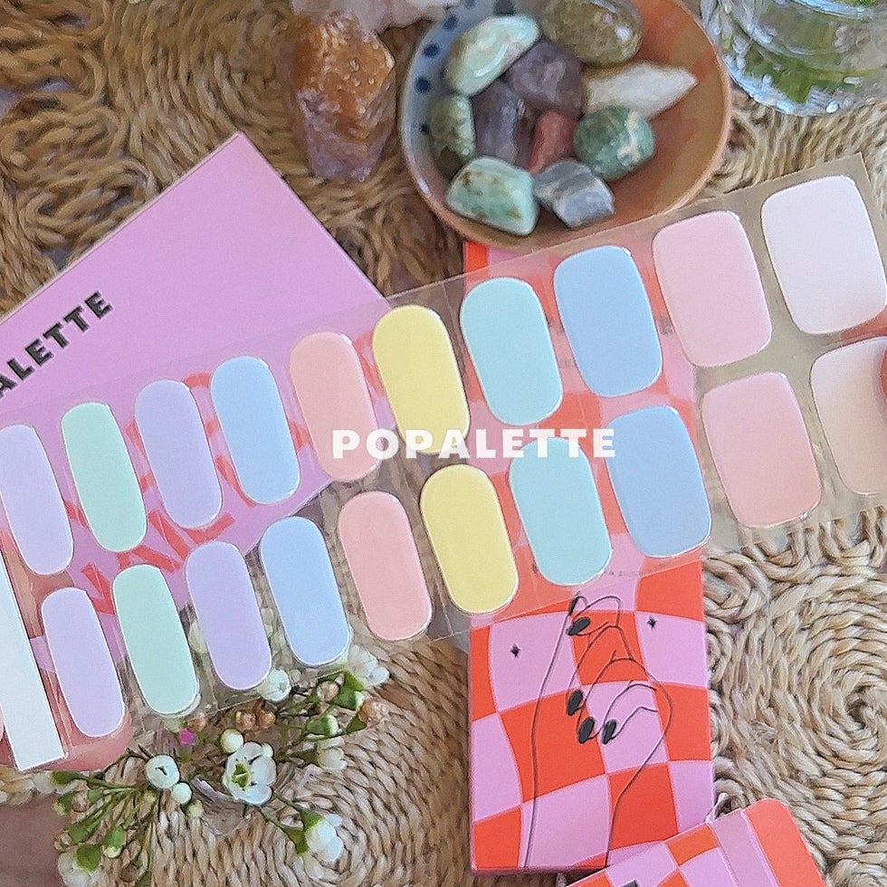 PASTEL RAINBOW - SEMI-CURED GEL NAIL STICKERS 20 STRIPS