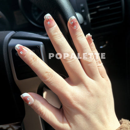 POPALETTE Twinkle Twinkle Short Length - 100% Handmade/Handpainted Press On Nails