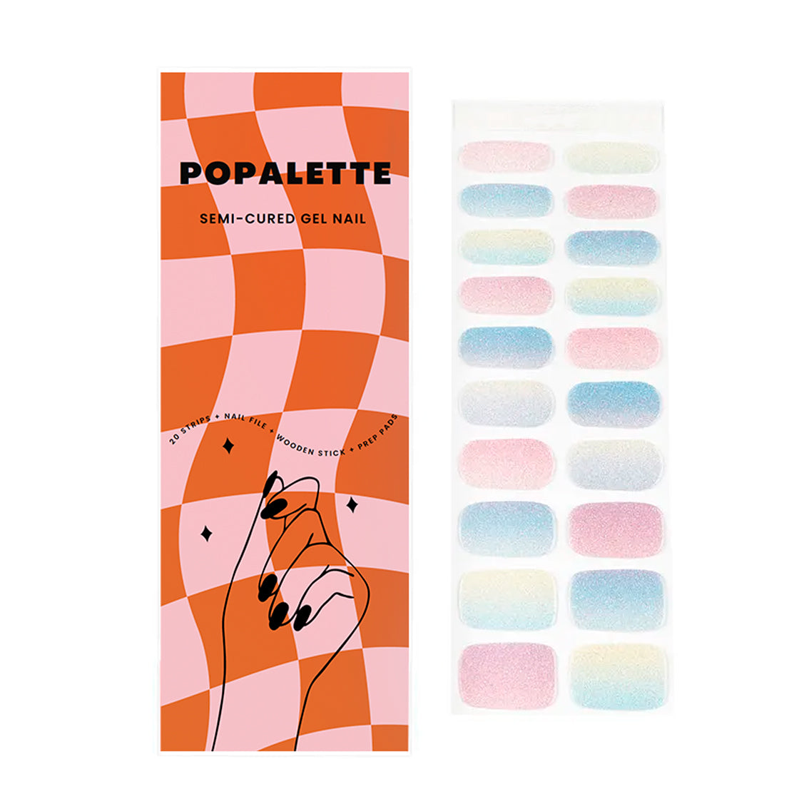 RAINBOW UNICORN - SEMI-CURED GEL NAIL STICKERS 20 STRIPS