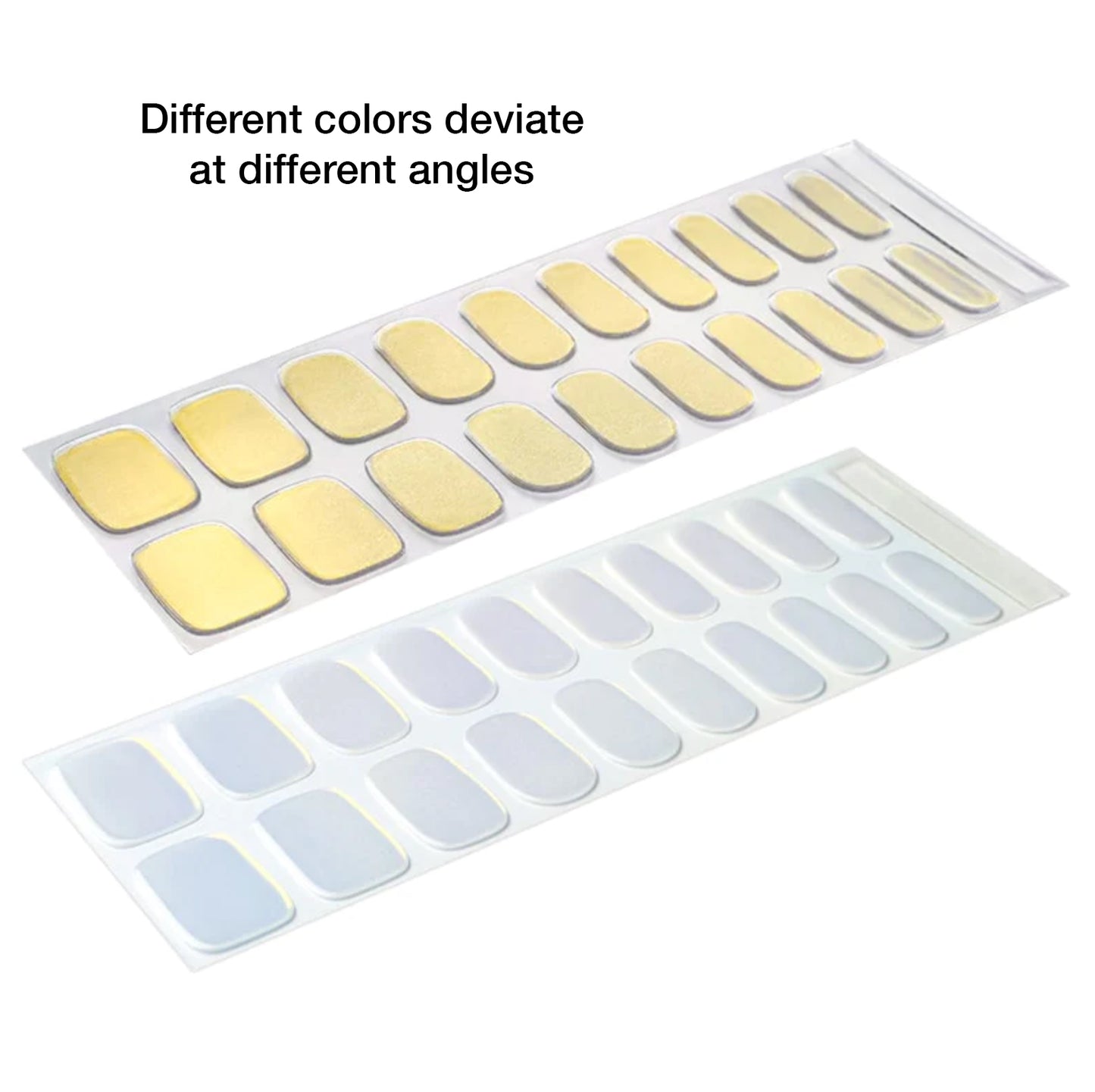 LIGHT BLUE YELLOW PEARLESCENT - SEMI-CURED GEL NAIL STICKERS 20 STRIPS