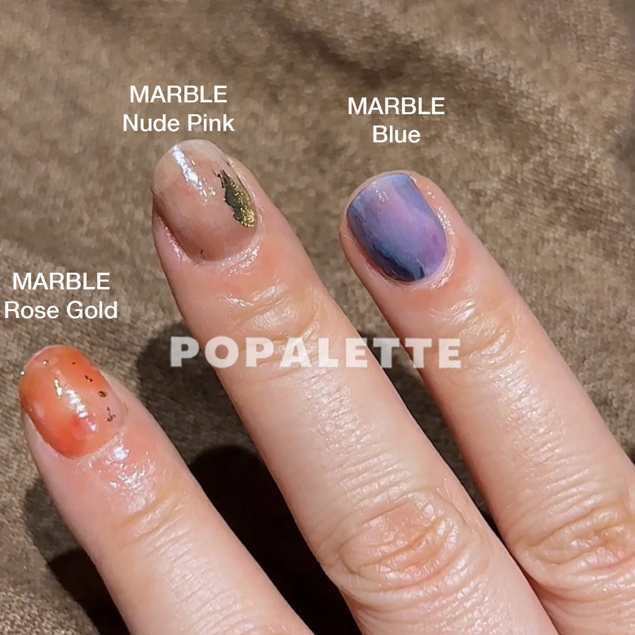 MARBLE NAIL COLLECTIONS (MARBLE BLUE) - SEMI-CURED GEL NAIL STICKERS 20 STRIPS