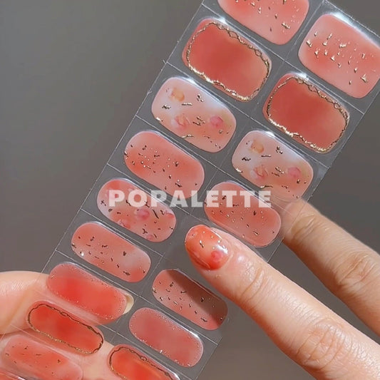 MARBLE ROSE GOLD - SEMI-CURED GEL NAIL STICKERS 20 STRIPS