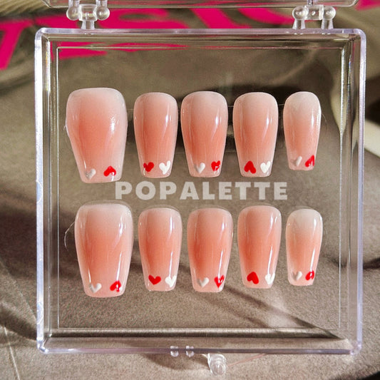 POPALETTE My Valentine - 100% Handmade/Hand-painted Press On Nails 