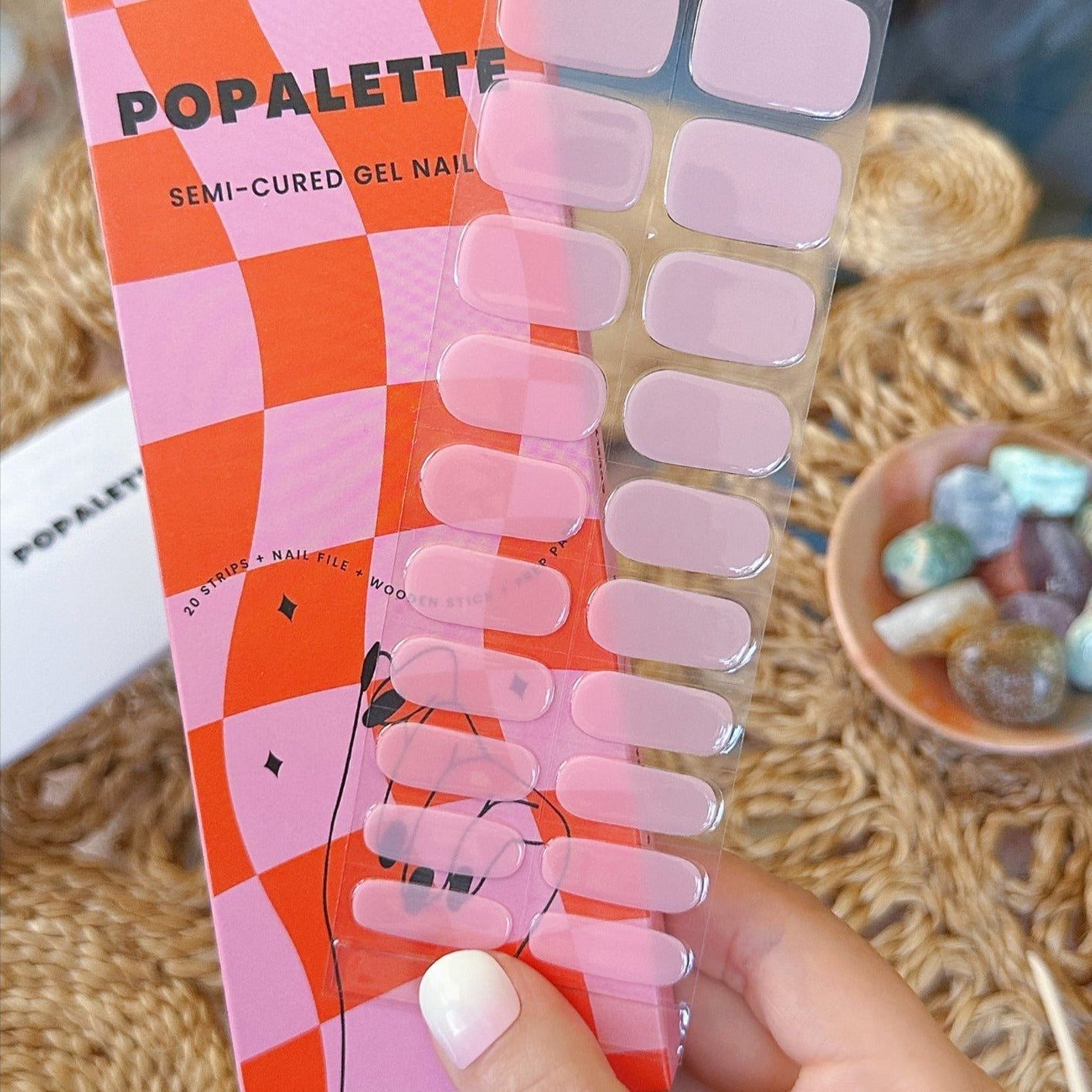NUDE PINK - SEMI-CURED GEL NAIL STICKERS 20 STRIPS