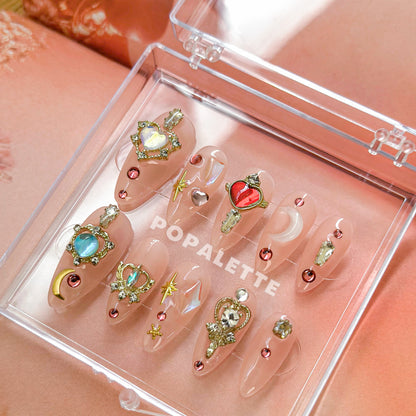 Sailor Moon Almond Shape Glossy Finish Press On Nails - POPALETTE