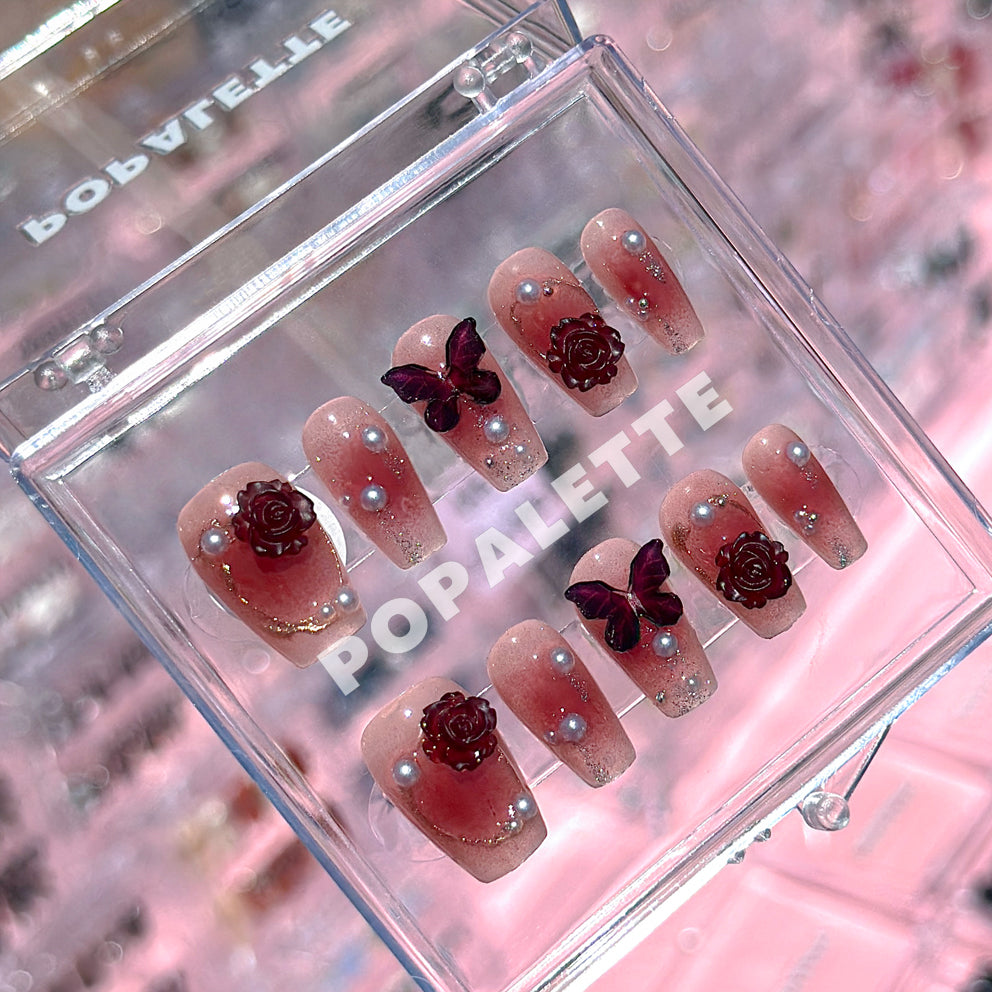 BURGUNDY CAMELLIA BUTTERFLY