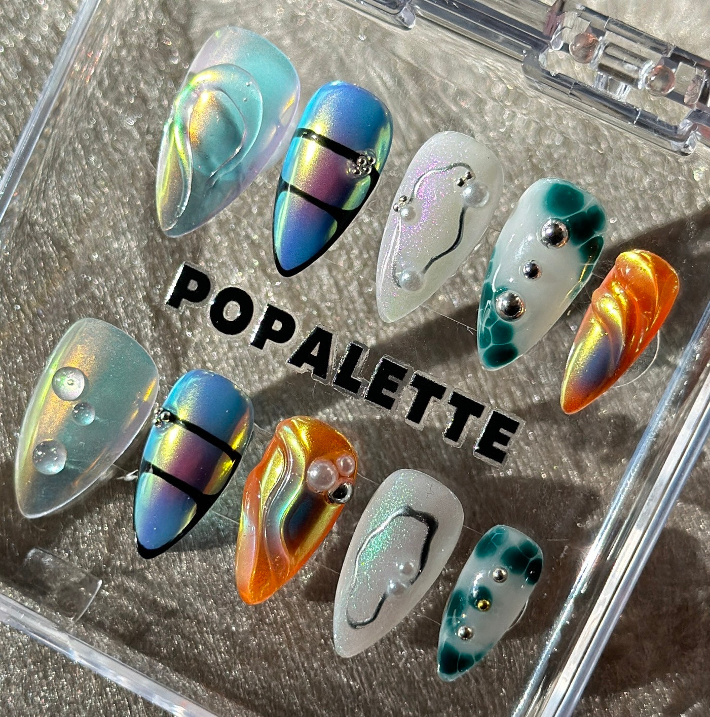 POPALETTE THE ABYSS - 100% Handmade Luxury 3D Press On Nails